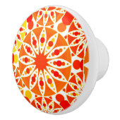Mandala patroon, Coral Oranje en Gold Keramische Knop (Rechts)