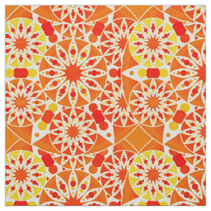Mandala patroon, Coral Oranje en Gold Stof