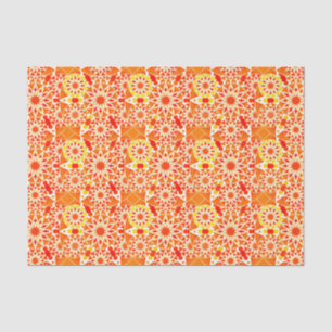 Mandala patroon, Coral Oranje en Gold Tissuepapier