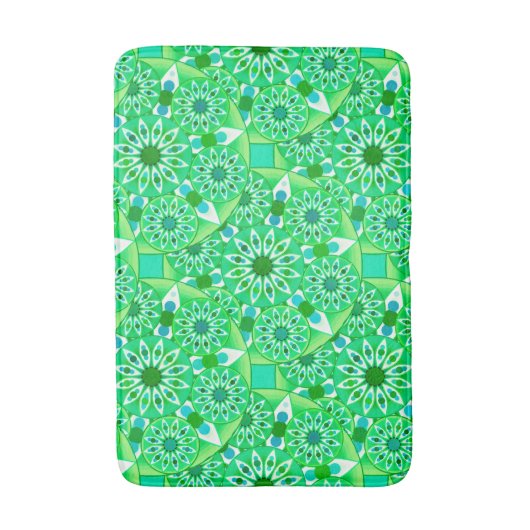 Mandala patroon, Emerald green en pauock Badmat (Voorkant Verticaal)