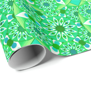Mandala patroon, Emerald green en pauock Cadeaupapier