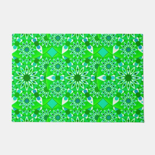 Mandala patroon, Emerald green en pauock Deurmat (Voorkant)