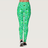 Mandala patroon, Emerald green en pauock Leggings (Achterkant)