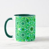 Mandala patroon, Emerald green en pauock Mok (Links)