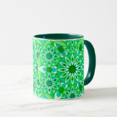 Mandala patroon, Emerald green en pauock Mok (Voorkant rechts)