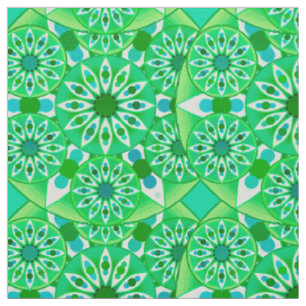 Mandala patroon, Emerald green en pauock Stof