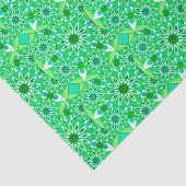 Mandala patroon, Emerald green en pauock Tissuepapier (Detail)
