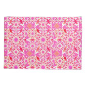 Mandala patroon, fuchsia roze en koraal kussensloop (Achterkant)