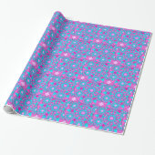 Mandala patroon, fuchsia, roze & turquoise cadeaupapier (Uitgerold)