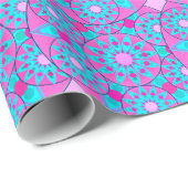 Mandala patroon, fuchsia, roze & turquoise cadeaupapier (Rol Hoek)
