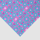 Mandala patroon, fuchsia, roze & turquoise tissuepapier (Detail)