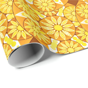 Mandala patroon, geel, goud en bruin cadeaupapier
