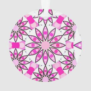 Mandala patroon, heet roze, zwart en wit ornament