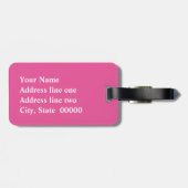 Mandala patroon, hete roze, zwart-wit bagagelabel (Achterkant horizontaal)