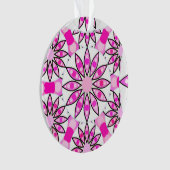 Mandala patroon, hete roze, zwart-wit ornament (voorkant)