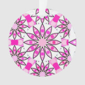 Mandala patroon, hete roze, zwart-wit ornament (voorkant)