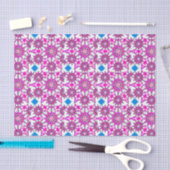 Mandala patroon, hete roze, zwart-wit tissuepapier (Craft)