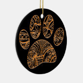 Mandala Patroon Hond Paw Print Keramisch Ornament (Rechts)