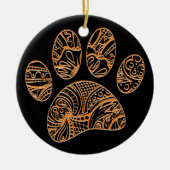 Mandala Patroon Hond Paw Print Keramisch Ornament (Voorkant)