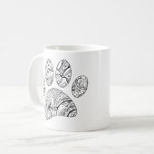 Mandala Patroon Hond Paw Print Koffiemok (Voorkant links)