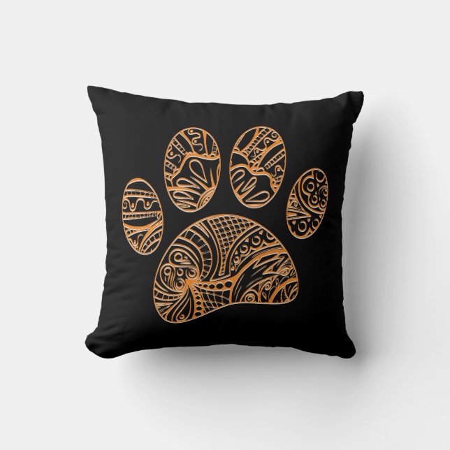 Mandala patroon hond pootafdruk kussen (Voorkant)