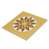 Mandala patroon in chocoladebruin en goud tegeltje (Zijkant)