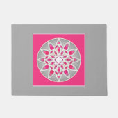 Mandala patroon in fuchsia roze, wit en grijs deurmat (Voorkant)
