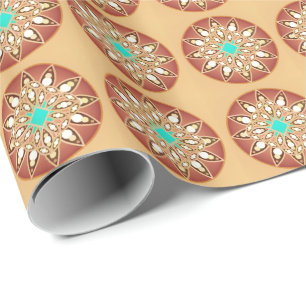 Mandala patroon in karamel en chocolade cadeaupapier