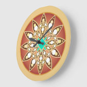 Mandala patroon in karamel en chocolade grote klok (Hoek)