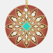 Mandala patroon in karamel en chocolade keramisch ornament (Voorkant)