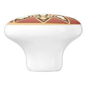 Mandala patroon in karamel en chocolade keramische knop (Zijkant)