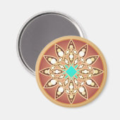 Mandala patroon in karamel en chocolade magneet (Voorkant / Achterkant)