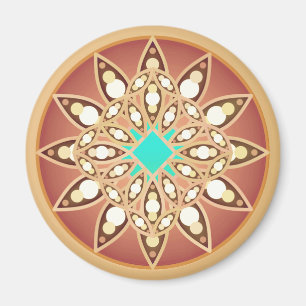 Mandala patroon in karamel en chocolade magneet
