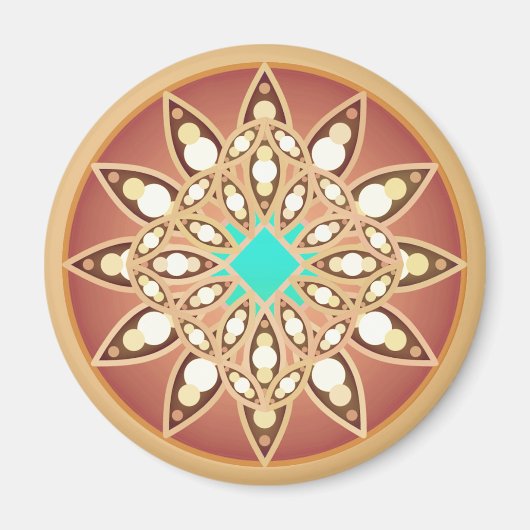 Mandala patroon in karamel en chocolade magneet (Voorkant)
