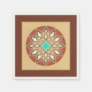 Mandala patroon in karamel en chocolade servetten