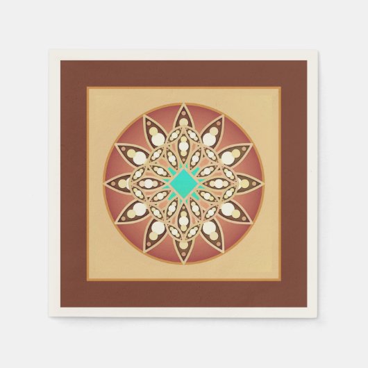 Mandala patroon in karamel en chocolade servetten (Voorkant)
