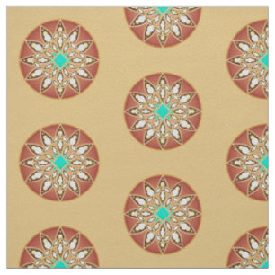 Mandala patroon in karamel en chocolade stof