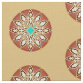 Mandala patroon in karamel en chocolade stof (Close Up)