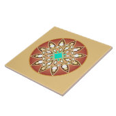 Mandala patroon in karamel en chocolade tegeltje (Zijkant)