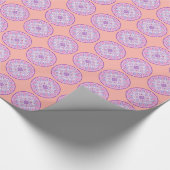 Mandala patroon in lavendel, orchidee en koraal cadeaupapier (Hoek)
