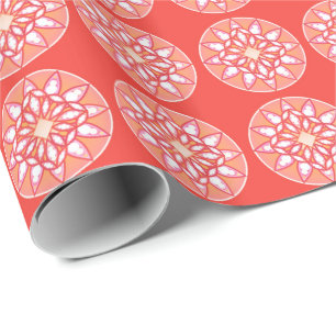Mandala patroon in lavendel, orchidee en koraal cadeaupapier