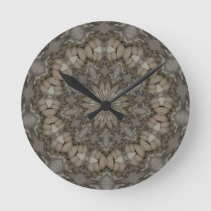 Mandala-patroon in natuurlijke aardetinten ronde klok