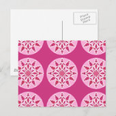 Mandala patroon in roze, fuchsie en wit briefkaart (Voorkant / Achterkant)