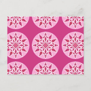 Mandala patroon in roze, fuchsie en wit briefkaart