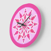 Mandala patroon in roze, fuchsie en wit grote klok (Hoek)