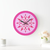 Mandala patroon in roze, fuchsie en wit grote klok (Huis)