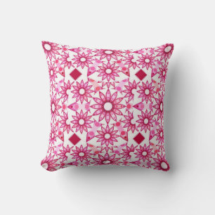 Mandala patroon in schaduwen van roze, maroon kussen