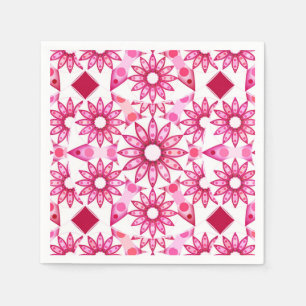 Mandala patroon in schaduwen van roze, maroon servetten