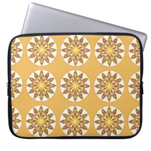 Mandala patroon in tinten chocolade en goud laptop sleeve