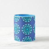 Mandala patroon in turquoise, kobalt & white mok (Midden)
